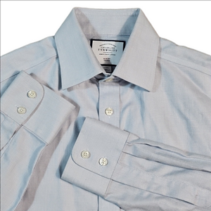 Charles Tyrwhitt Cotton Slim Fit Non-Iron Light Blue Button Down Dress Shirt